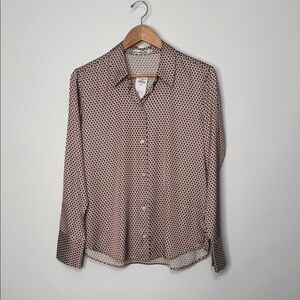 Abercrombie & Fitch Long Sleeve Button-Down Geometric Patterned Shirt Size Small